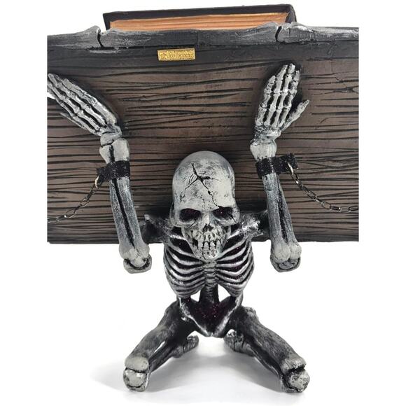 Katherine’s Collection Halloween Skeleton Spell Book Stand Gothic Home Decor - Picture 2 of 16